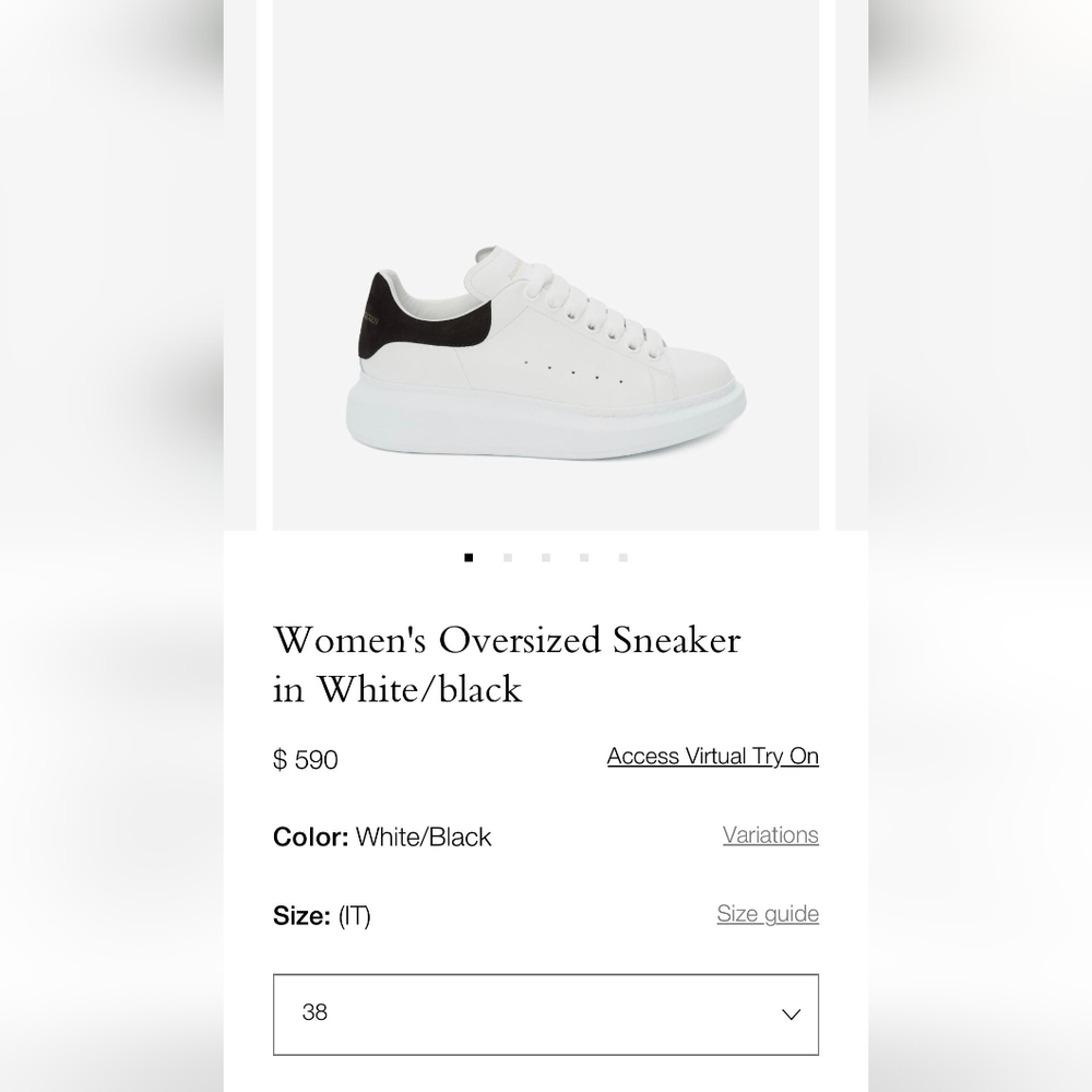 Nike Alexander McQueen Oversized Sneakers - white size 38.